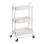 3-Tier Rolling Utility Kitchen Cart - White