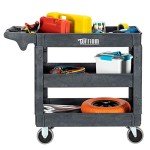 Heavy Duty Utility Cart with Wheels, 3-Tier