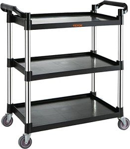 VEVOR Heavy Duty Utility Cart - 3 Shelves, 154LBS Capacity