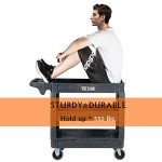 Heavy Duty Utility Cart with Wheels, 3-Tier