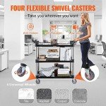 VEVOR Heavy Duty Utility Cart - 3 Shelves, 154LBS Capacity