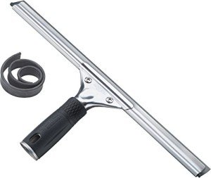 Unger 12” Stainless Steel Window Squeegee with Rubber