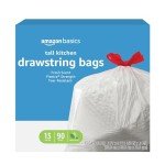 Amazon Basics 13 Gallon Drawstring Trash Bags, Fresh Scent