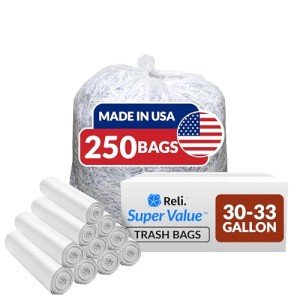Reli Heavy Duty Clear Trash Bags, 250 Count