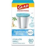 Glad Odorshield 4 Gal Drawstring Trash Bags
