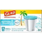 Glad Odorshield 4 Gal Drawstring Trash Bags