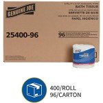 Genuine Joe 2-Ply Bath Tissue Rolls - 400 Sheets