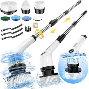 Cordless Electric Spin Scrubber with 7 Brush Heads