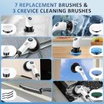 Cordless Electric Spin Scrubber with 7 Brush Heads