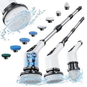 Cordless Electric Spin Scrubber with 8 Brush Heads
