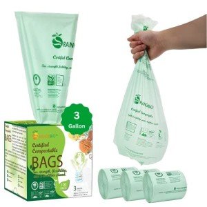 OrangeBio 3 Gallon Biodegradable Trash Bags - 100 Pack