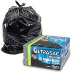 Heavy Duty 45 Gallon Black Trash Bags - 50 Count