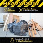 Heavy Duty 55 Gallon Contractor Trash Bags - 20 Pack