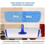 18" Professional Microfiber Mop with 4 Washable Pads