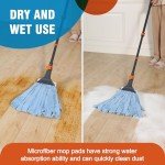 CLEANHOME Heavy-Duty Microfiber Wet Mop with Handle