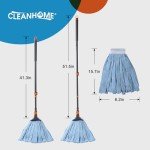 CLEANHOME Heavy-Duty Microfiber Wet Mop with Handle