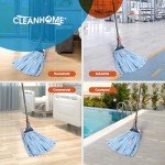 CLEANHOME Heavy-Duty Microfiber Wet Mop with Handle