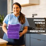 Purple Microfiber Cleaning Cloths - 12 Pack