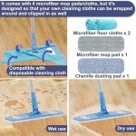 Microfiber Floor Mop with Cleaning Pads and Cloths