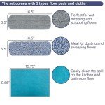 Microfiber Floor Mop with Cleaning Pads and Cloths