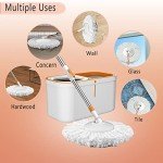 Floor Spin Mop Bucket Set with 5 Refill Heads
