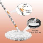 Floor Spin Mop Bucket Set with 5 Refill Heads