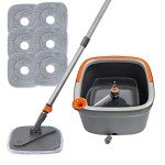 KZKR Spin Mop Bucket Set with Replaceable Pads