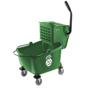 26 Quart Green Mop Bucket with Side Press Wringer