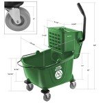 26 Quart Green Mop Bucket with Side Press Wringer