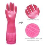 Reusable Long Cuff Rubber Dishwashing Gloves - 3 Pairs