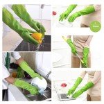 Reusable Long Cuff Rubber Dishwashing Gloves - 3 Pairs