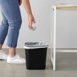 Amazon Basics 3-Gallon Black Office Wastebasket (2 Pack)