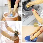 Reusable Long Cuff Rubber Dishwashing Gloves - 3 Pairs