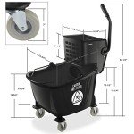 Dryser 33 Quart Side Press Mop Bucket - Black