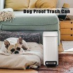 Slim Bathroom Trash Can with Lid - 6L Stainless Steel