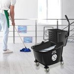 Dryser 33 Quart Side Press Mop Bucket - Black
