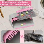 Pink Broom and Dustpan Set for Indoor Use