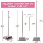 Pink Broom and Dustpan Set for Indoor Use