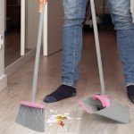 Pink Broom and Dustpan Set for Indoor Use