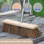Heavy Duty 18" Outdoor Push Broom with Long Handle