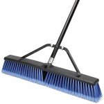 24" Heavy Duty Outdoor Push Broom - Blue