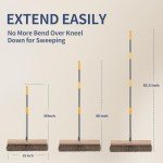 Heavy Duty 18" Outdoor Push Broom with Long Handle
