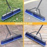 24" Heavy Duty Outdoor Push Broom - Blue