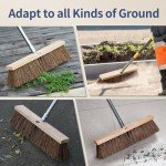 Heavy Duty 18" Outdoor Push Broom with Long Handle