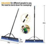 24" Heavy Duty Outdoor Push Broom - Blue
