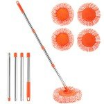 Adjustable 59" Cleaning Mop with 4 Reusable Heads