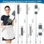4PCS Microfiber Dusting Set with Extension Pole