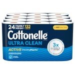 Cottonelle Ultra Clean Toilet Paper, 24 Mega Rolls