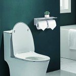 Double Toilet Paper Holder with Shelf - Brushed Nickel