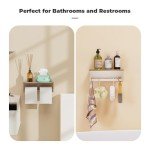 Brushed Nickel Double Toilet Paper Holder with Shelf